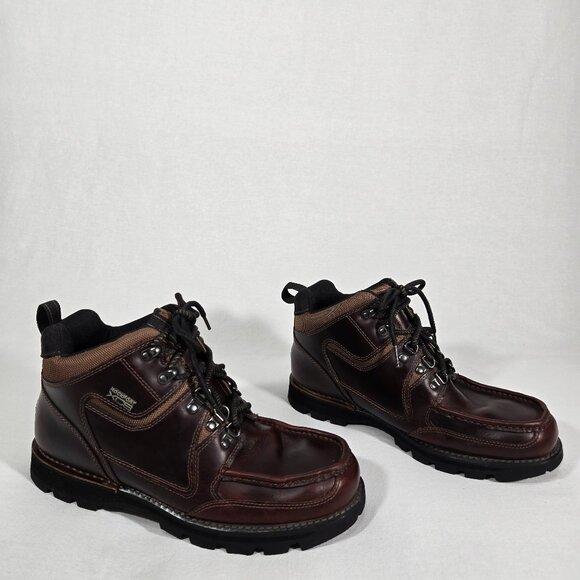 Rockport Other - ROCKPORT XCS Burgundy & Brown Leather HIDRO-SHIELD Waterproof Boots Men Size 10